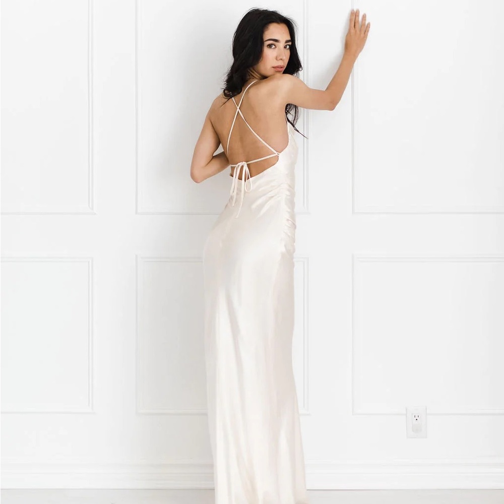 Shona Joy LA LUNE LACE BACK MAXI DRESS - CREAM
